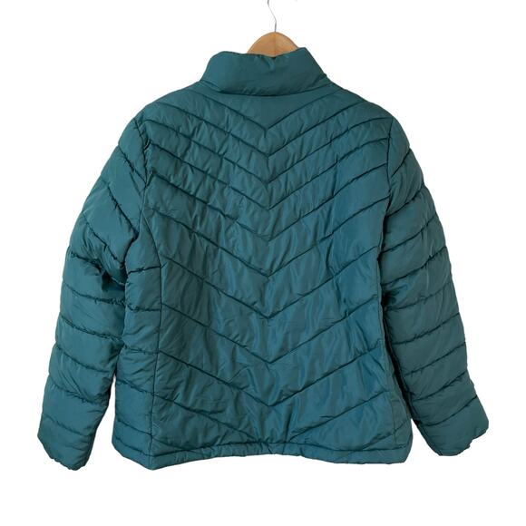 NWT GAP Womens Full ZIp Puffer Quilted Coat Jacket Teal Size XL Gorpcore Outdoor - Picture 2 of 7